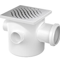 Cajas sifonadas con rejillas: 150×185×75 mm y 100×100×50 mm.
Cámaras secas para ducha: 100 mm × 40 mm.